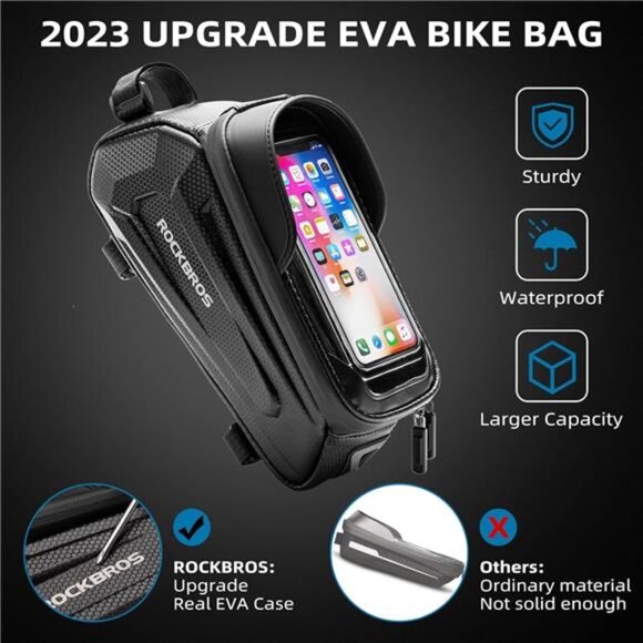 Bike Bag Phone Mount Bag Bicycle Accessories Pouch, EVA Waterproof Bike - Picture 2 of 7